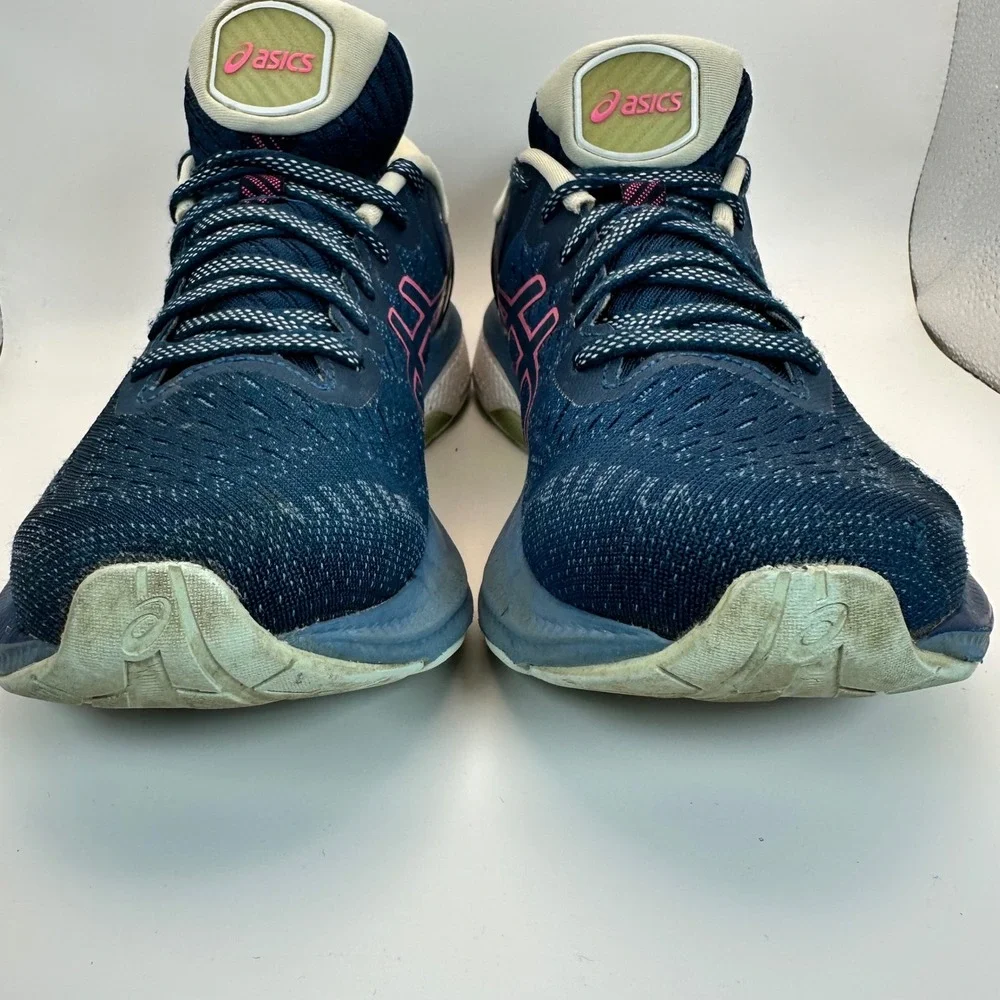 ASICS GEL-Kayano 27 Running Shoes Women 8.5 Blue Pink Athletic Training Sneakers